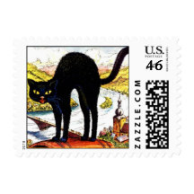 BLACK CAT FALL HALLOWEEN STAMPS MATCH INVITE