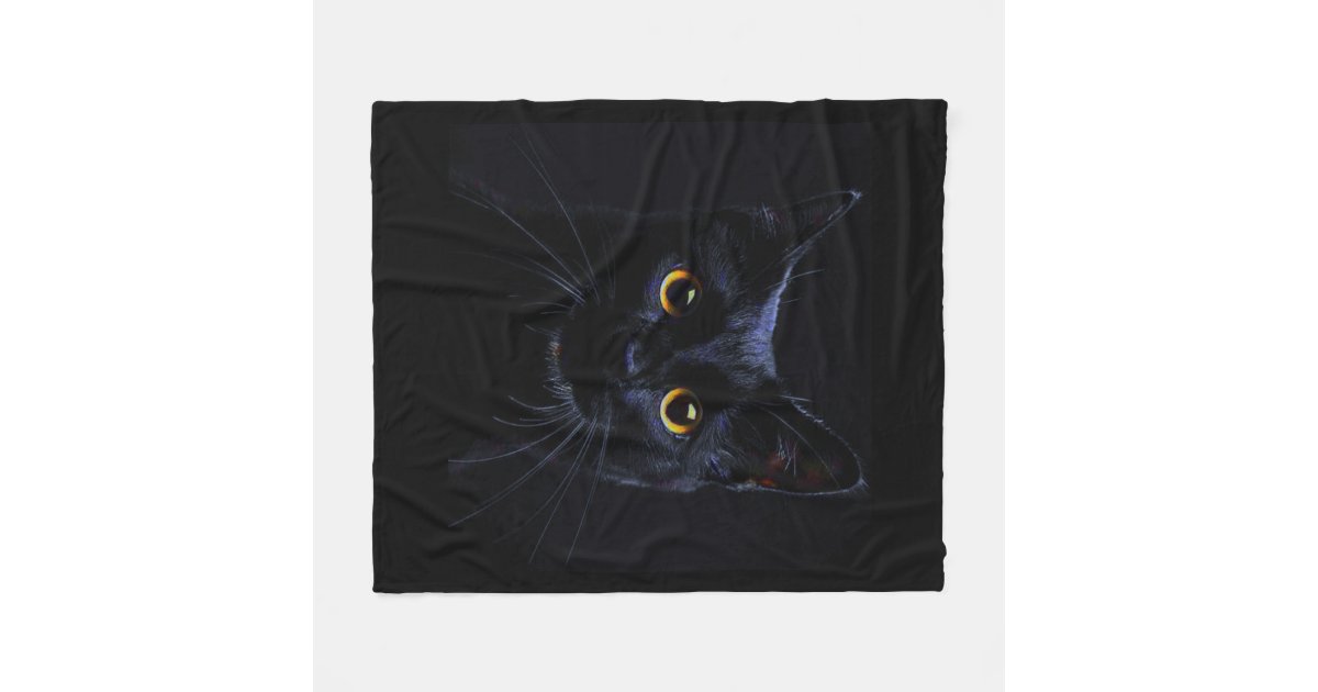 Black Cat Fleece Blanket Zazzle