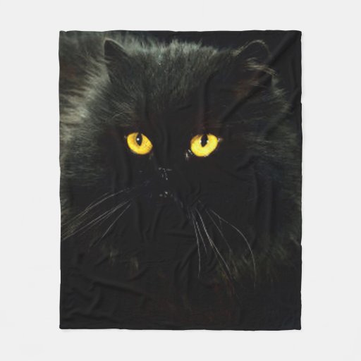 Black Cat Fleece Blanket, 50"x60" Zazzle
