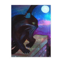 Black Cat Full Moon postcards