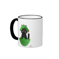 Black Cat Green Christmas Ornament Merry Christmas mugs
