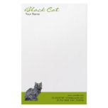 Black Cat green Stationery
