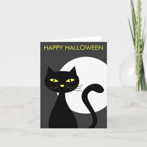 Black Cat Halloween Cards card