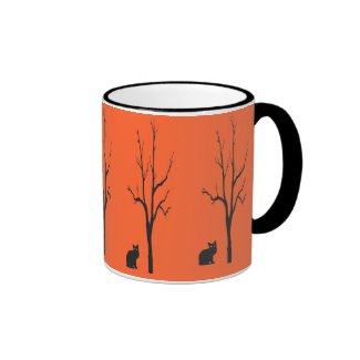 Black Cat Halloween Coffee Mug