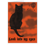 Black Cat Halloween Greeting Card