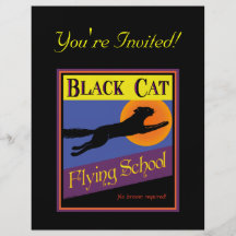 Black Cat Halloween Invitation Custom Flyer