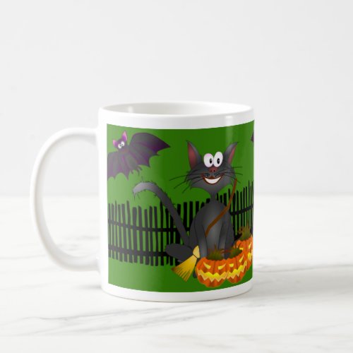 Black Cat Halloween Mug mug