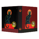 BLACK CAT HALLOWEEN PARTY MONOGRAM binders