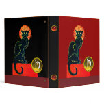 BLACK CAT HALLOWEEN PARTY MONOGRAM binders