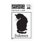 Black Cat Halloween Postage Stamp