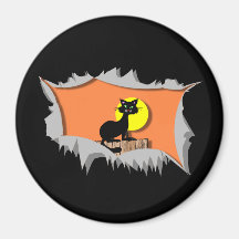 black cat halloween refrigerator magnets