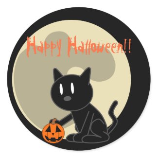 Black Cat Halloween Sticker sticker