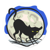 Black Cat Halloween Stickers
