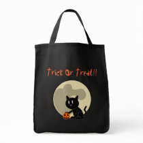 Black Cat Halloween Treat Bag