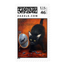 Black Cat Halloween Violano Postage
