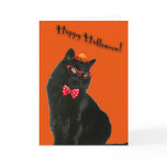 Black Cat Happy Halloween Card