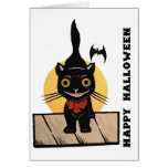 Black Cat Happy Halloween Design Card