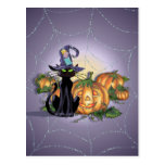 BLACK CAT, HAT & JACK by SHARON SHARPE Post Cards
