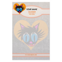 Black Cat Heart Personalized Stationery