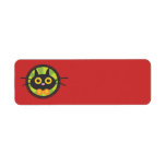 Black Cat in Black Circle Return Address Labels