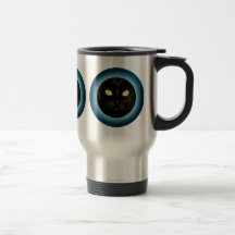 Black Cat in Moon Halloween Travel Mug
