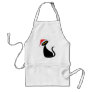 Black Cat in Santa Hat Holiday Apron