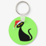 Black Cat in Santa Hat