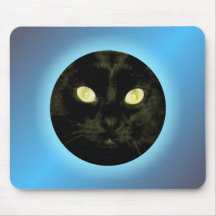 Black Cat in the Moon Mouse Pads