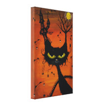 Black Cat Inn wrapped canvas Canvas Print