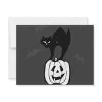 Black Cat Jack-o Bats invitations