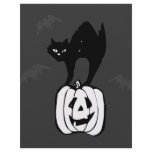 Black Cat Jack-o Bats Letterhead Template