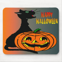 Black Cat & Jack-O-Lantern Mousepads