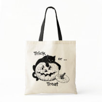 Black Cat & Jack O' Lantern Trick or Treat Bag