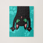 Black Cat jumping out Jigsaw Puzzle