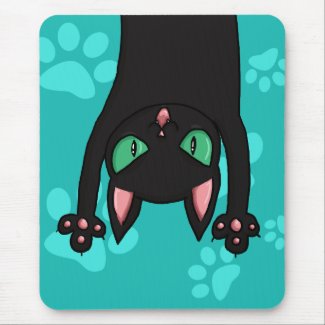 Black Cat jumping out Mousepad