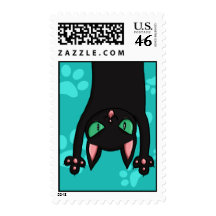 Black Cat jumping out Stamps