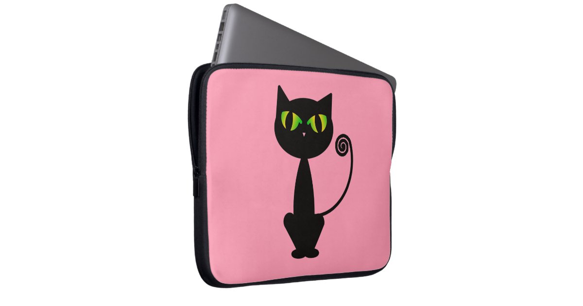 Black Cat Laptop Sleeve Zazzle