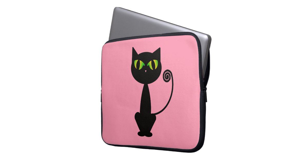 Black Cat Laptop Sleeve Zazzle