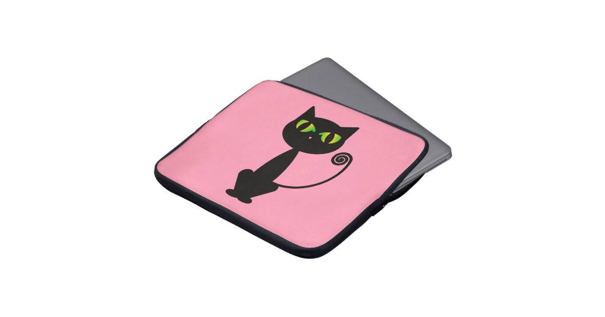 Black Cat Laptop Sleeve Zazzle