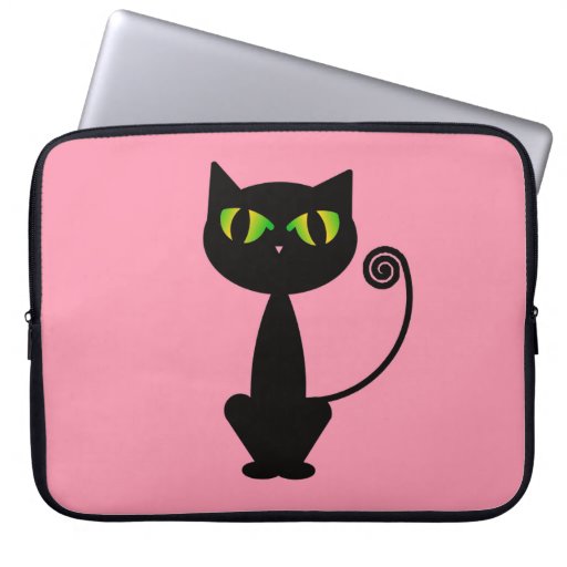 Black Cat Laptop Sleeve Zazzle