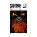 Black Cat & Leaf postage