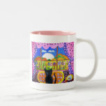 BLACK CAT LOOKS AT THE MOON MUG
