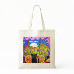BLACK CAT LOOKS AT THE MOON TOTE BAG