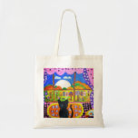 BLACK CAT LOOKS AT THE MOON TOTE BAG