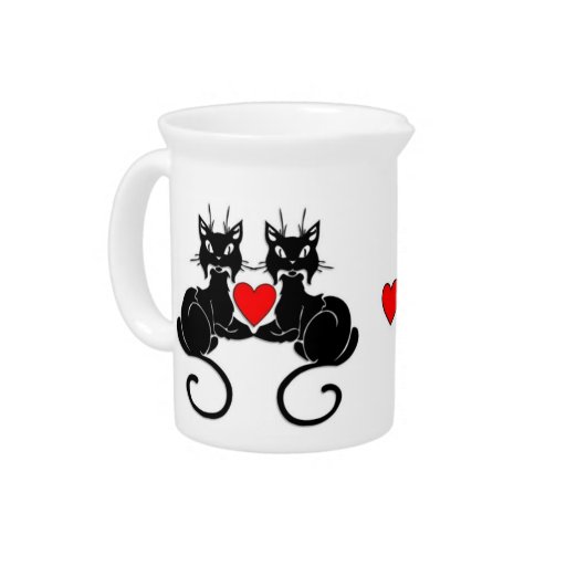 Black Cat Love Beverage Pitchers