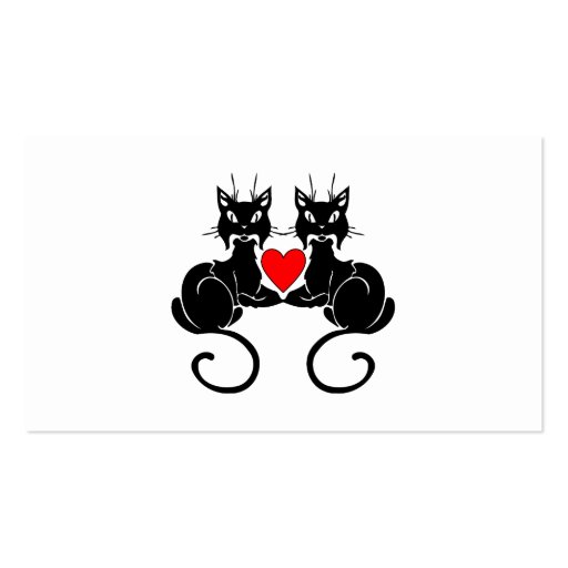 Black Cat Love Business Card Templates (front side)