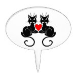 Black Cat Love Cake Topper