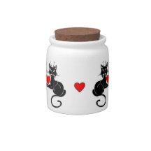 Black Cat Love Candy Dish