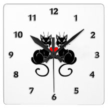 Black Cat Love Clock
