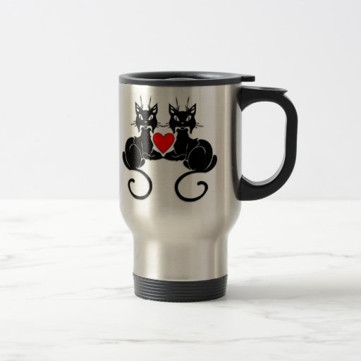 Black Cat Love Coffee Mug
